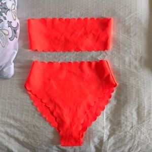 missguided scalloped high waist bikini